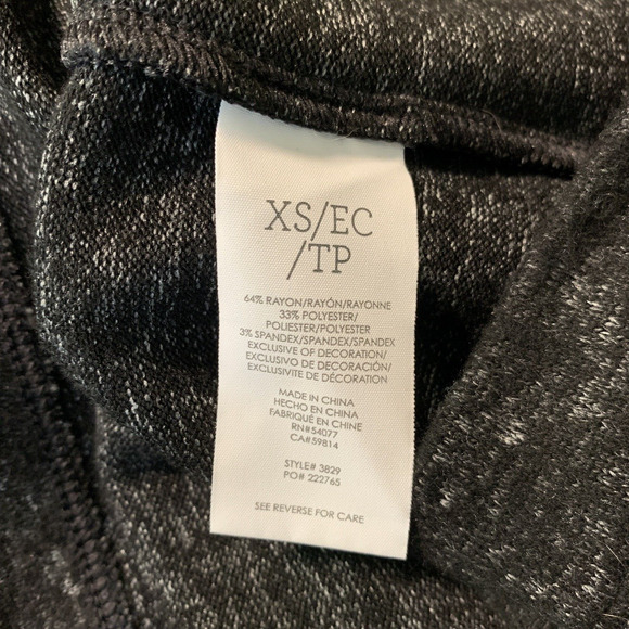 CAbi PJ Sweater Dress XS Black Marled Boho V Neck Long Sleeve Casual Cozy Knit - Picture 9 of 10